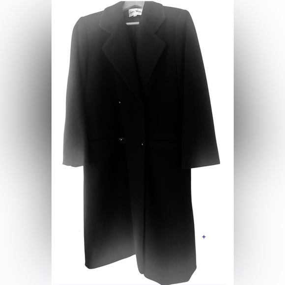 John Weitz vintage double breasted coat is a wool/cashmere blend, size 10P - Picture 1 of 7